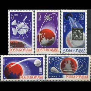 ROMANIA 1965 - Scott# 1802-6 Space Set of 5 NH