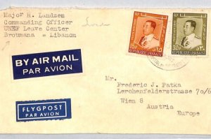 LEBANON Air Mail UNITED NATIONS Cover *UNEF LEAVE CENTER* Broumana 1960s ZF370