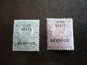 Stamps-Indian Convention State Jhind-Scott#O25,O28- Mint H Part Set of 4 Stamps