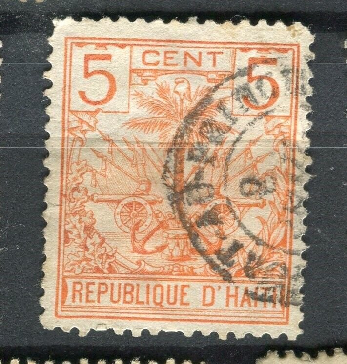 HAITI; 1890s classic Palm Tree issue fine used 5c. value