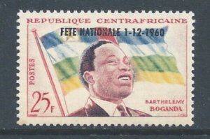 Central African Rep. #12 NH Pres. Boganda Issue Ovptd. Fete Nationale
