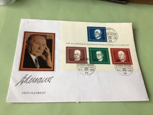 Dr Konrad Adenauer Chancellor of West Germany 1968  stamps cover  52056