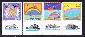 Israel #1007 - 1010 Tourism MNH Singles with tab