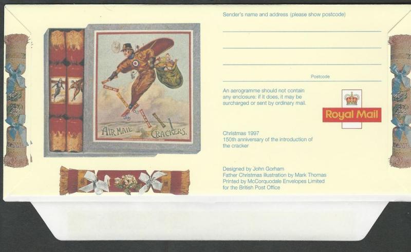 Great Britain  Christmas Aerogramme 1997 (1) Mint NH