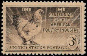 Scott 968  3¢ Poultry Industry Single, MNH