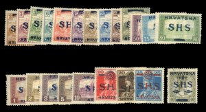 Yugoslavia #2L6-27 Cat$42.10, 1918 Overprints, complete set, hinged