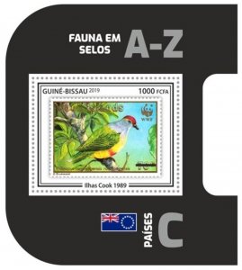 Gs0759 2019 Guinea-Bissau Wwf Birds Stamps On Stamps ! Shape Bl1827 Mnh