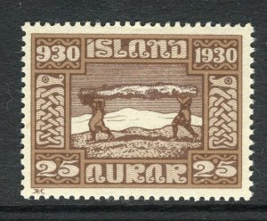 ICELAND; 1930 early Parliament issue Mint hinged 25a. value