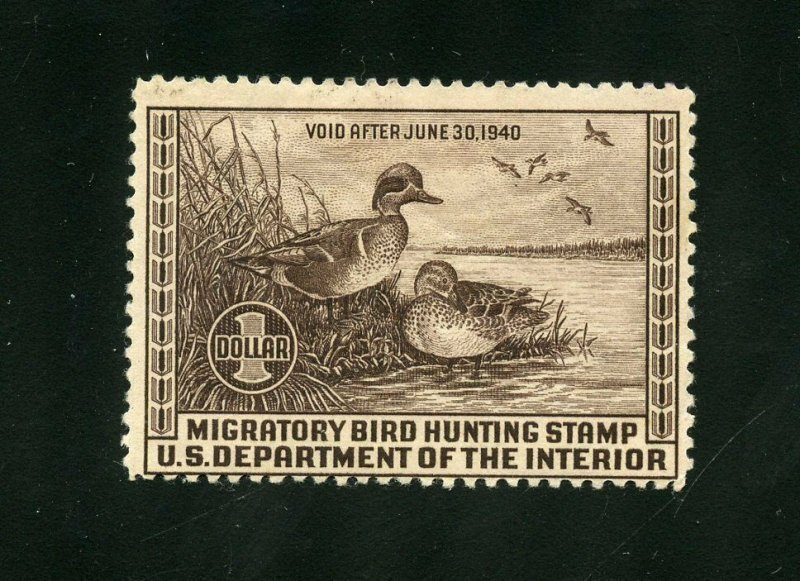 UNITED STATES DUCK STAMP SCOTT#RW6  MINT HINGED--SCOTT VALUE $100.00