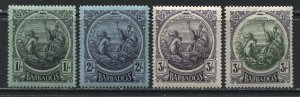 Barbados KGV 1916 high values 1/ to 3/ (2) mint o.g. hinged