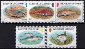 ZAYIX Guernsey 308-312 MNH Fish Marine Life  021423S166