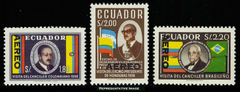 Ecuador Scott C419-C421 Mint never hinged.