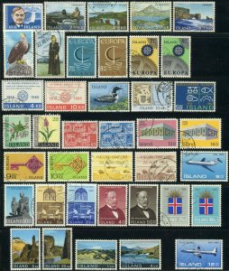 ICELAND #377-415 Postage Stamp Collection EUROPE 1965-1970 Used VF