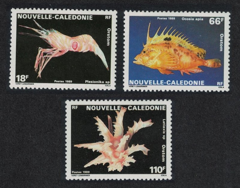 New Caledonia Shrimp Fish Anemone Marine Life 3v 1989 MNH SG#857-859