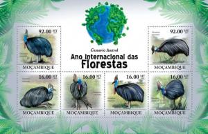 MOZAMBIQUE 2011 SHEET INTERNATIONAL YEAR OF FORESTS CASSOWARY BIRDS