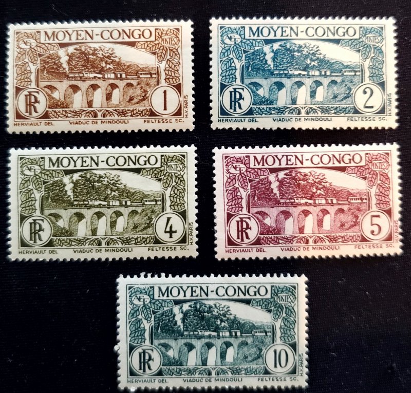 Middle Congo 65-69, MH, 1933, Aquaduct