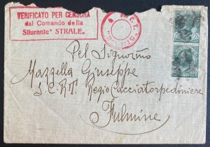 1910s RN Strale Italian Navy Censored Cover To Fulmine Italy