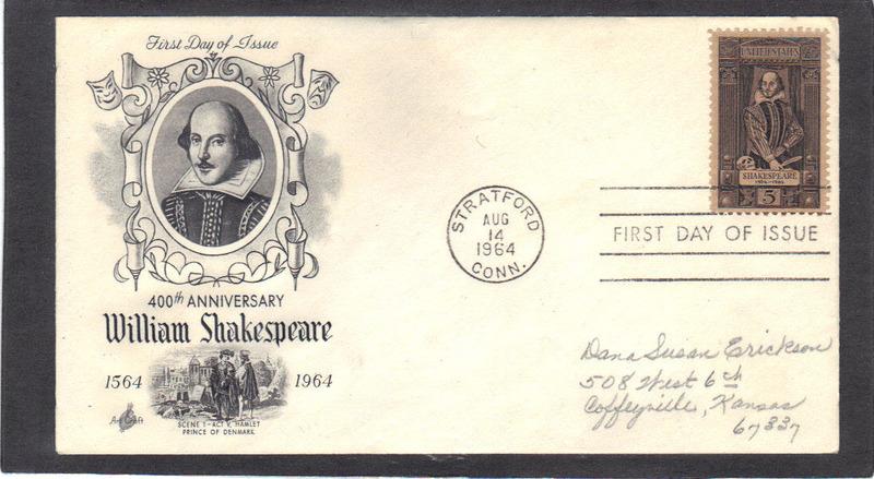 Art Craft 1250 5c Shakespeare FDC (Cachet-Pencilled/A) CV42061