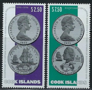 Cook Is 406-07 MNH 1974 Coins (an6352)