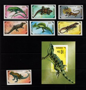 Mongolia #2005-12 (1991 Lizards set and  sheet) VF MNH  imperforate