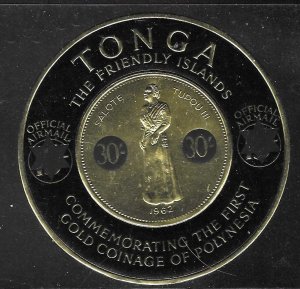 Tonga #CO8  30sh on  16sh black (MNH)  CV$6.75