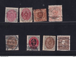 Denmark 1853 and up small selection Used CV $53 15822