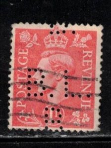 GREAT BRITAIN Scott # 236 Used - KGVI With B.L. over R Perfin