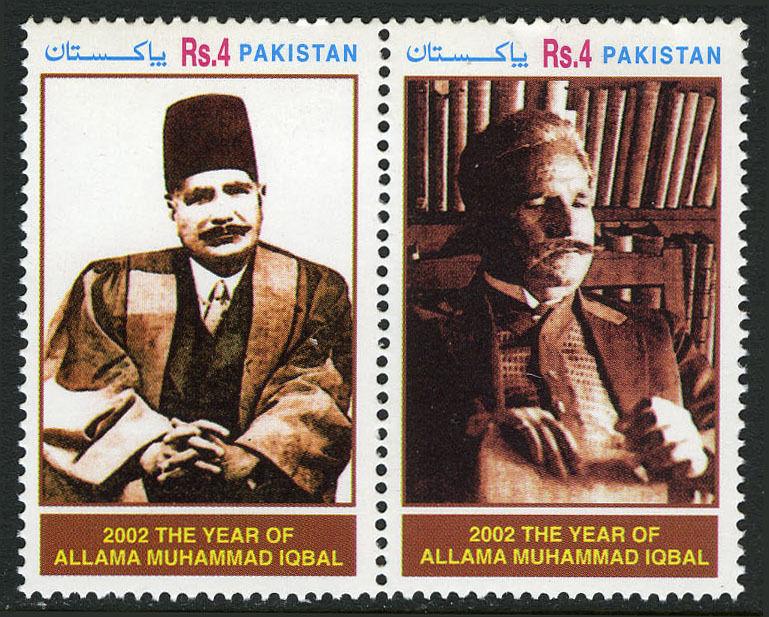 Pakistan 998 pair, MNH. Year of Mohammad Iqbal, poet, philosopher, 2002