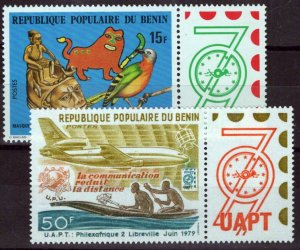 ZAYIX Benin 432-433 MNH Planes Birds Communications UPU 071423S112