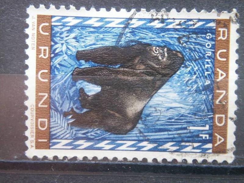 RUANDA URUNDI, 1959, used 1fr, Gorilla Scott 141