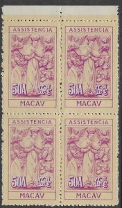 Macao RA-13  1913   block  4  VF mint no  gum as issued
