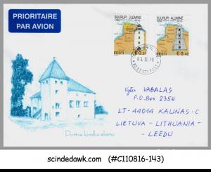 ESTONIA - 2010 AIR MAIL ENVELOPE LITHUANIA WITH LIGHTHOUSE STAMPS