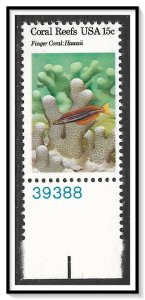 US #1830 Coral Reefs Finger Coral Plate # Single MNH