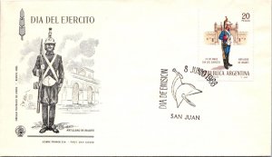 Argentina 1968 FDC - Army's Day - San Juan - J87