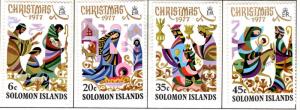 Solomon Islands Scott 356-359 MH* Christmas 1977 set