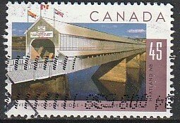 1995 Canada - Sc 1572 - used VF - 1 single - Bridges - Hartland covered wooden