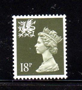 GREAT BRITAIN-WALES  #WMMH33  1971 18p  MACHIN MINT  VF NH  O.G