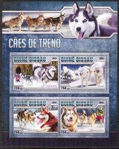 Guinea Bissau 2016 Sled Dogs Sheet MNH**