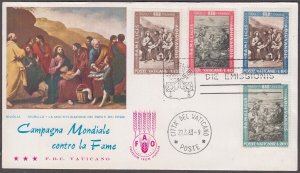 VATICAN Sc # 356-9.2 FDC - MIRACLE of the LOAVES and FISHES, PAINTING by MURILLO