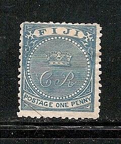 Fiji 1871 Crown and CR (Cakobau Rex) mint no gum SC 15