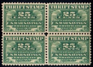 US WS1 Postal Savings VF Mint Hinged Block of 4 - Scarce!