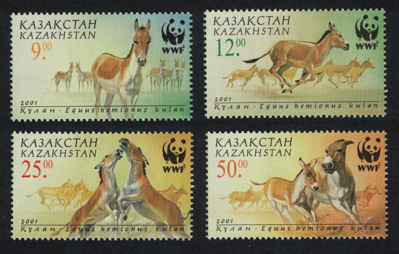 Kazakhstan WWF Kulan Horses Animals Fauna 4v 2001 MNH SC#344-347