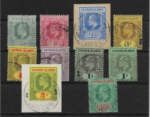 CAYMAN ISLANDS SG25/34 1907-9 WMK MULT CROWN CA DEFINITIVE SET FINE USED