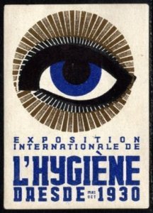 1930 German Poster Stamp Dresden International Hygiene Exhibition May-October