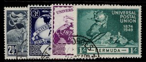 BERMUDA GVI SG130-133, anniversary of UPU set, FINE USED.