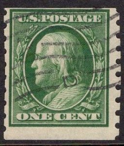 US Stamp #392 One Cent Washington Coil USED SCV $50