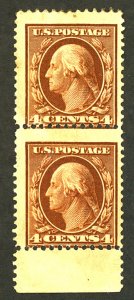 U.S. #377 MINT PAIR OG LH TINY THIN