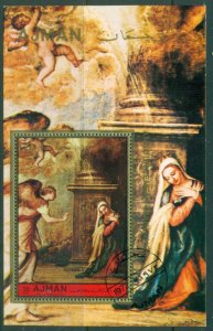 Ajman 1972 Mi#MS416A Paintings of the Annunciation MS CTO