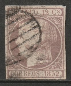Spain 1852 Sc 13b used dark lilac