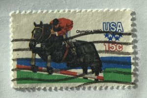 USA 1979 Scott 1794 used - 15c, Olympic games, Moscow, Equestrian, horse